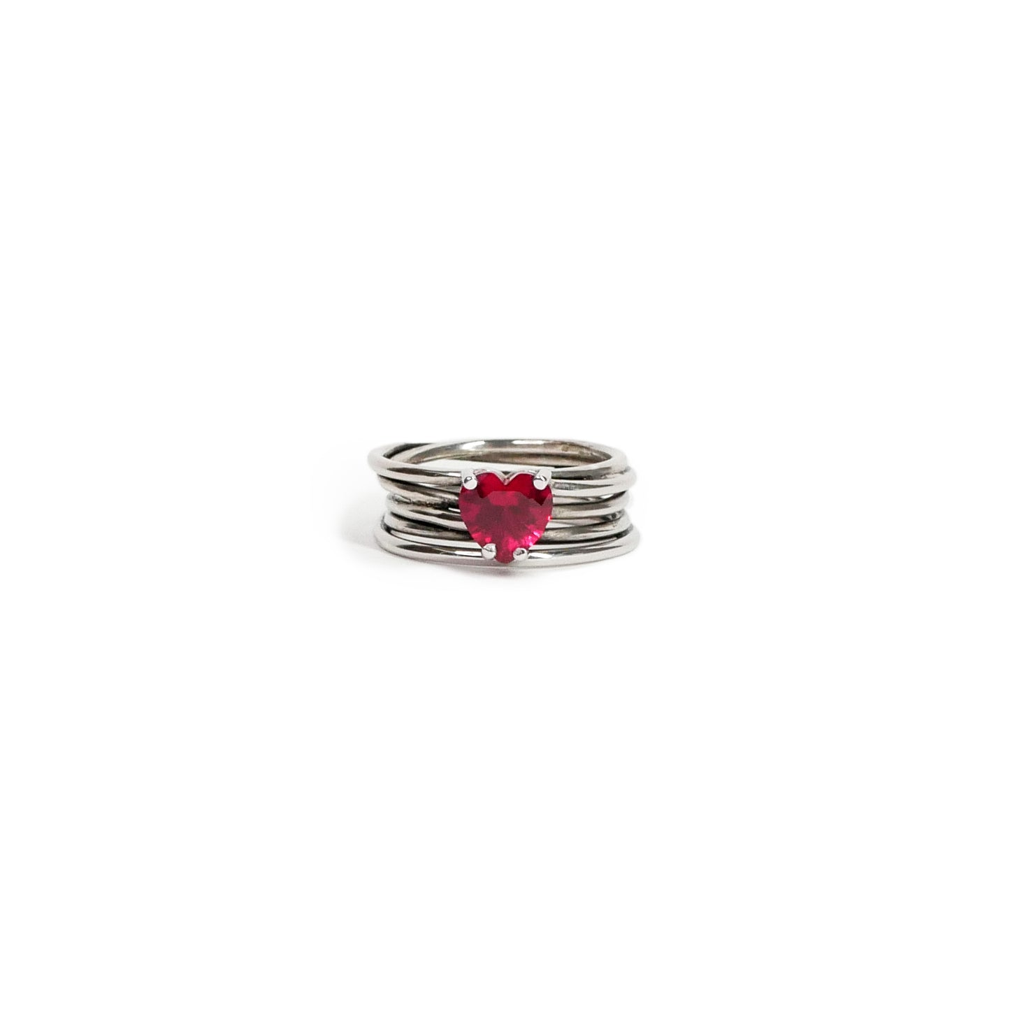Large heart multi-strand ring