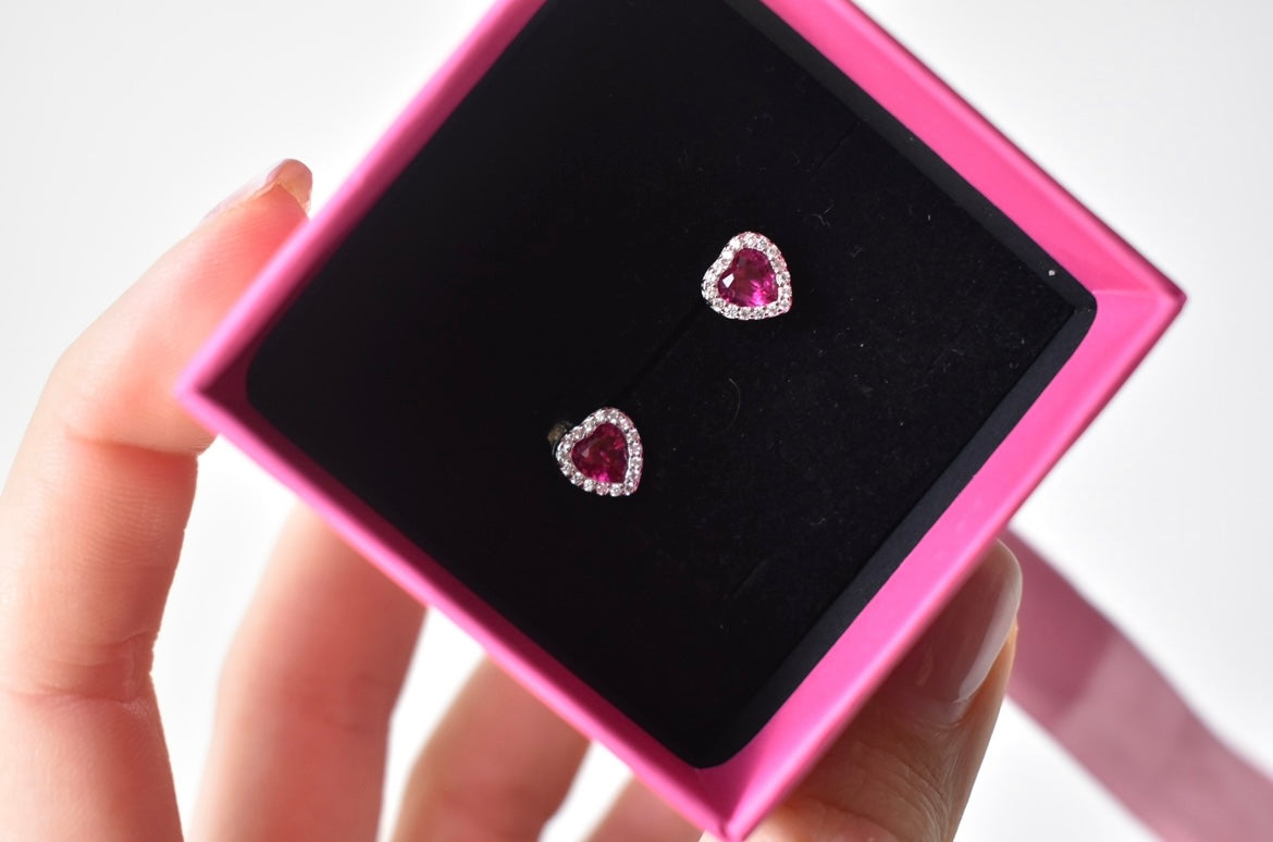 "Sparks" heart earrings in silver