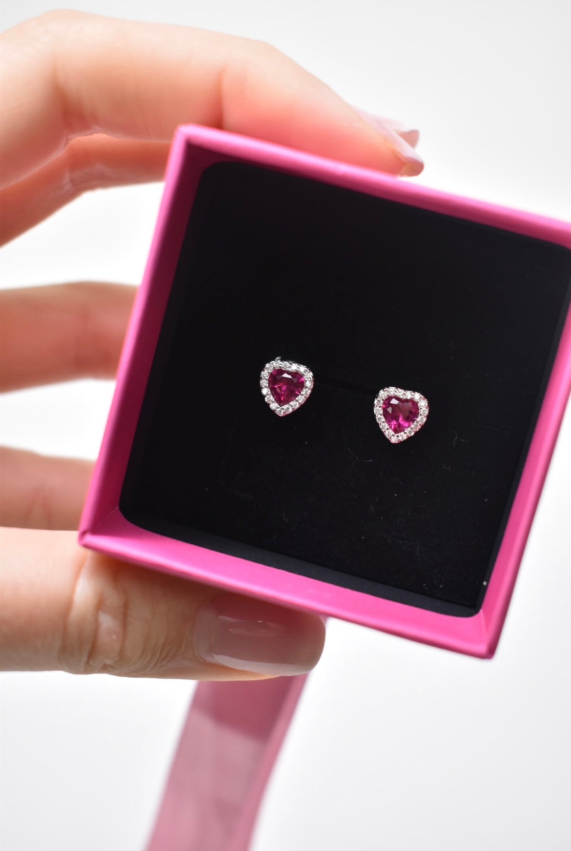 "Sparks" heart earrings in silver