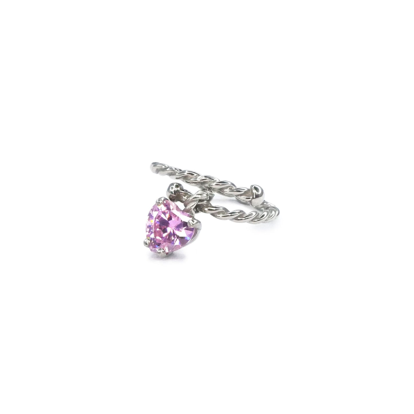 Large heart weave piercing ring